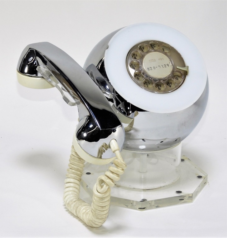 MCM ITT CHROME LUCITE SPHERE ORB