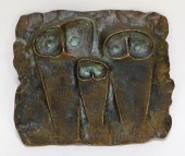 MCM MODERNIST BRONZE RELIEF PL
