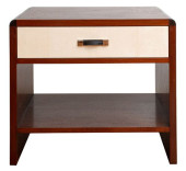 MCM STYLE WALNUT AND PARCHMENT