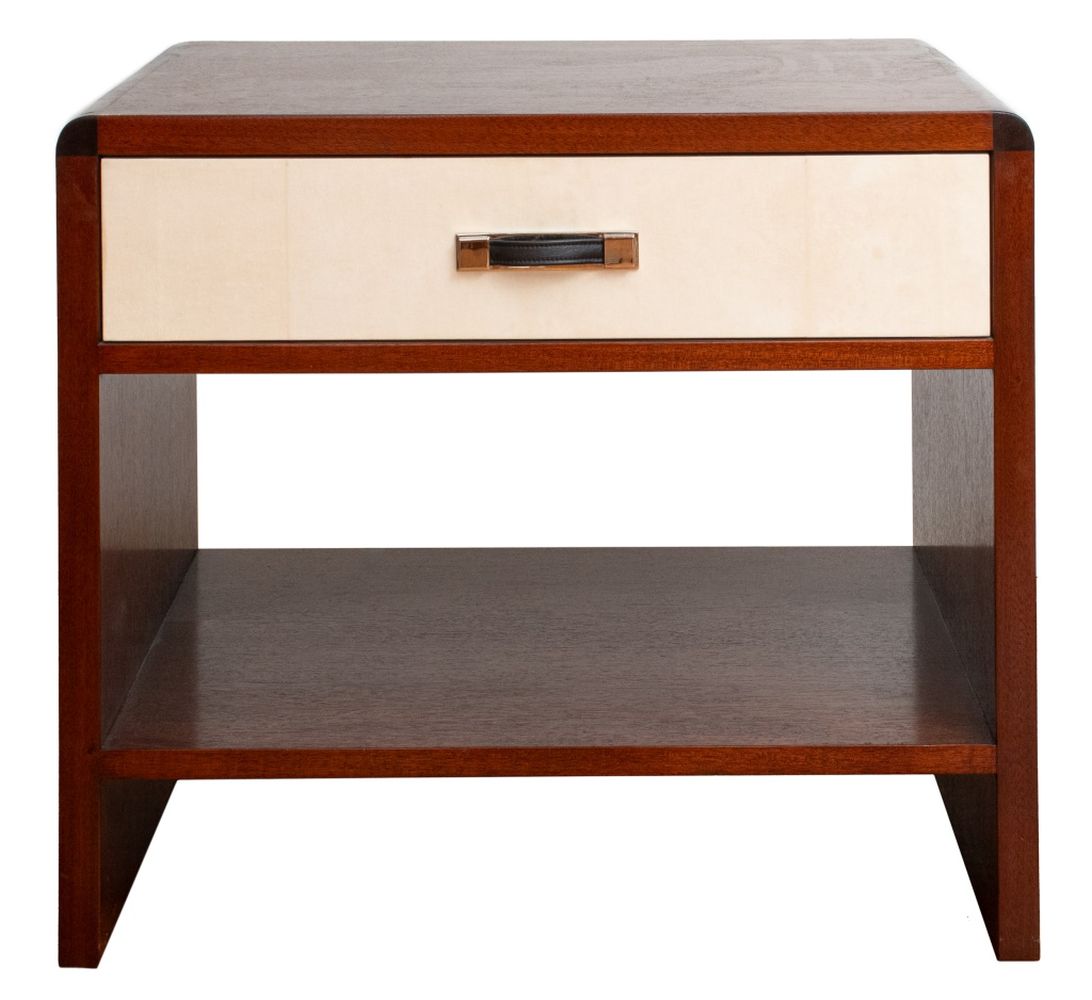 MCM STYLE WALNUT AND PARCHMENT