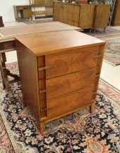 MCM THREE-DRAWER BEDSIDE CHEST
