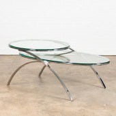 MCM TWO-TIERED OVAL CHROME & G