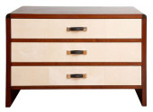 MCM WALNUT AND PARCHMENT CHEST