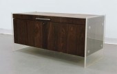 MCM WALNUT & LUCITE BLANKET CH