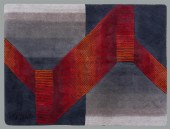 MCM WOOL RUG IN RED AND BLUE B