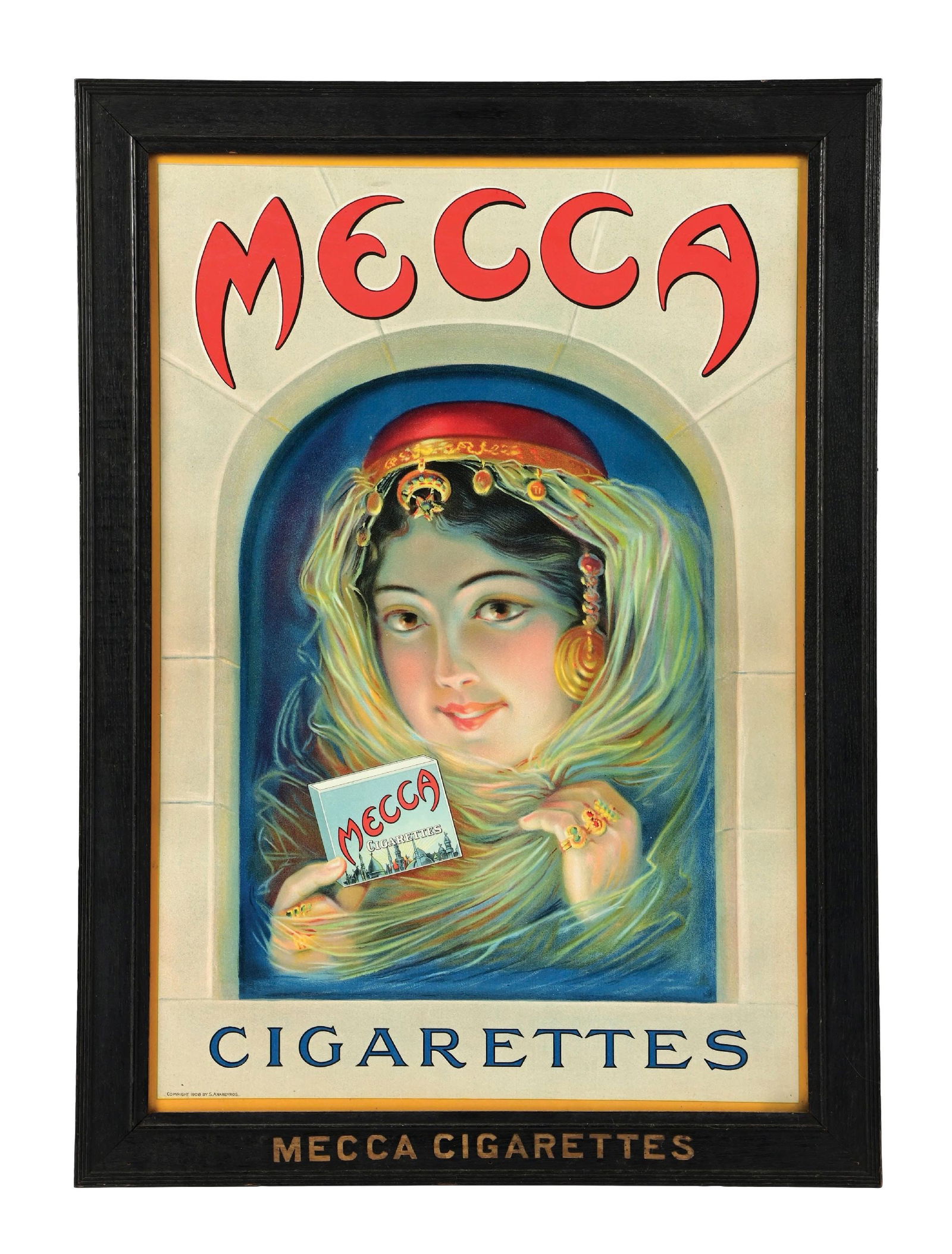 MECCA CIGARETTES SIGN W/ WOMAN