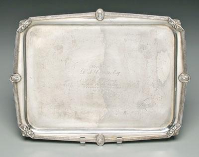 Medallion coin silver tray,