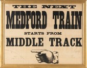 MEDFORD TRAIN SIGN EARLY 20TH