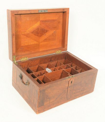 MEDICAL APOTHECARY BOX, MAHOGANY,