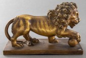 MEDICI LION GILT BRONZE SCULPT