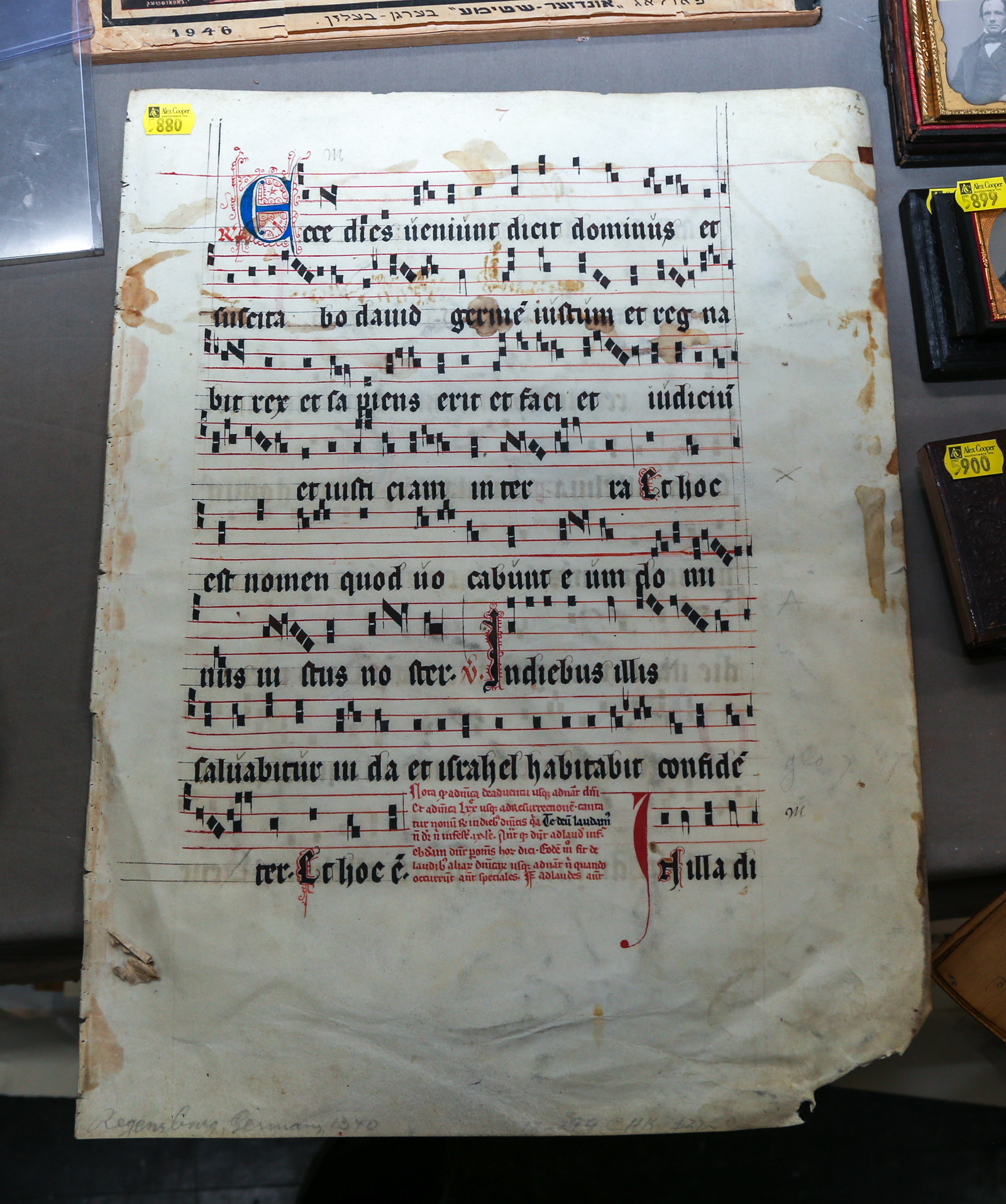 MEDIEVAL ANTIPHONAL MANUSCRIPT PAGE