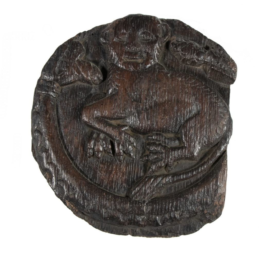 MEDIEVAL CARVED WOODEN PLAQUE