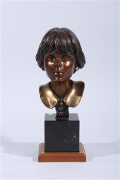 Medium size bronze signed bust