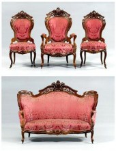 Meeks four-piece parlor suite: