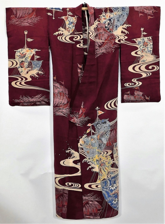 MEIJI PERIOD BOATS AND FLOWERS