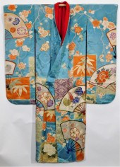 MEIJI PERIOD PALE BLUE AND FLO
