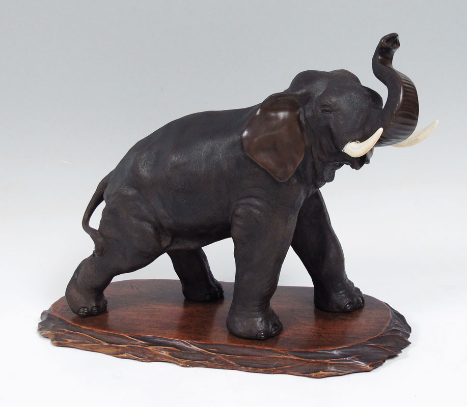 MEIJI PERIOD SIGNED BRONZE ELEPHANT
