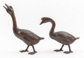 MEIJI STYLE BRONZE GOOSE SCULP