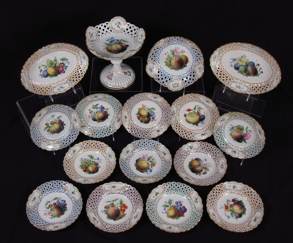 MEISSEN 16 PC FRUIT AND DESSERT