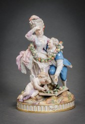 MEISSEN ALLEGORICAL FIGURAL GR