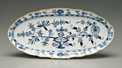 Meissen Blue Onion platter, gilt