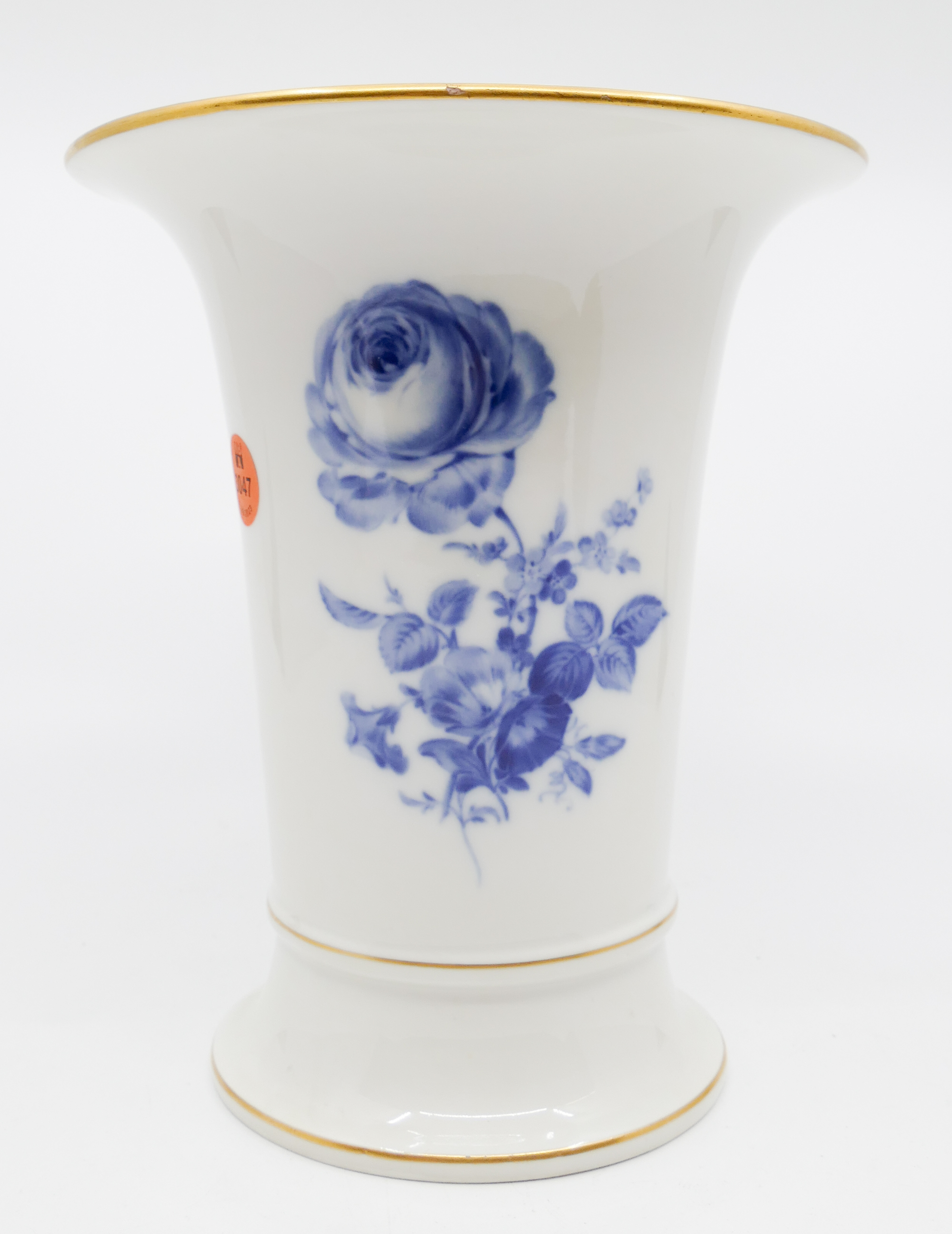Meissen Blue Rose Porcelain Trumpet