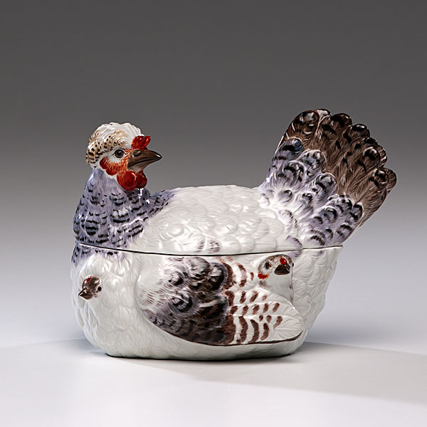 Meissen Chicken Tureen German ?19th