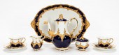 MEISSEN COBALT & GILT COFFEE S