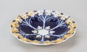 MEISSEN COBALT & GILT LEAF MOT