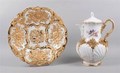 MEISSEN COFFEE POT AND BISCUIT