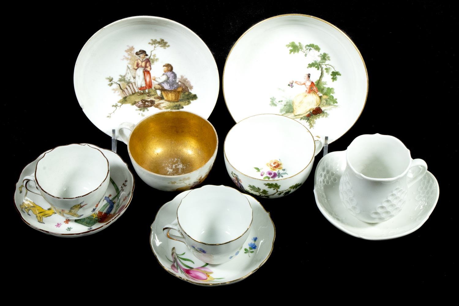 MEISSEN CUP & SAUCER SETS