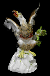 MEISSEN EAGLE PERCHED ON ROCK