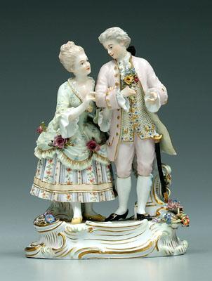 Meissen figural group: blue crossed
