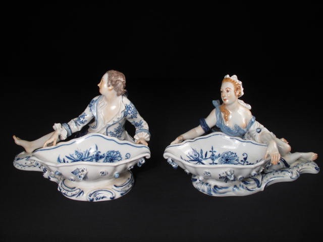 Meissen figural Sweetmeat dishes.
