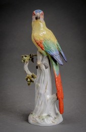 MEISSEN FIGURE OF A PARROT PER