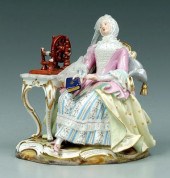 Meissen figure, seated woman h
