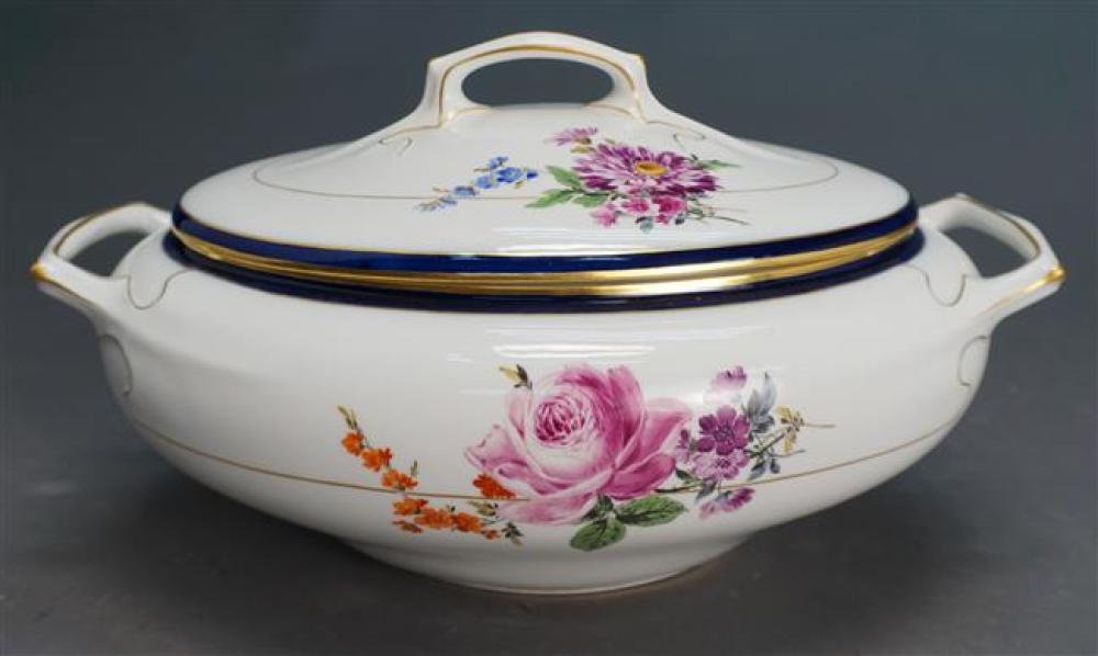 MEISSEN FLORAL, COBALT AND GILT