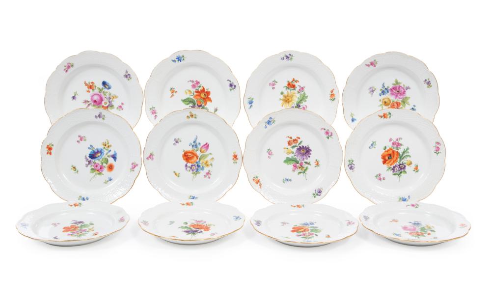 MEISSEN FLORAL PORCELAIN LUNCHEON