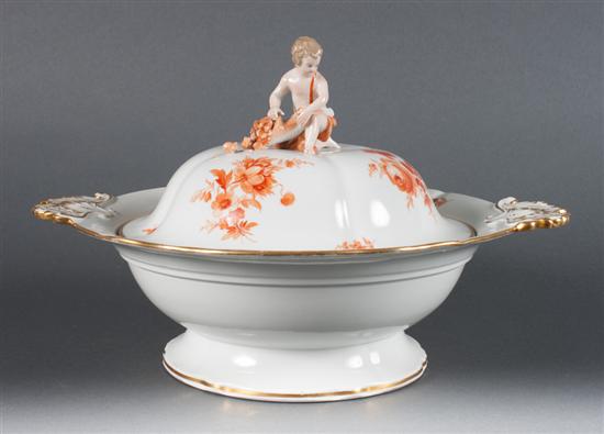 Meissen floral sepia parcel-gilt