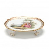 MEISSEN FOOTED TRAY, WATTEAU S