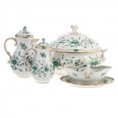 MEISSEN GREEN ORIENTAL FLOWER