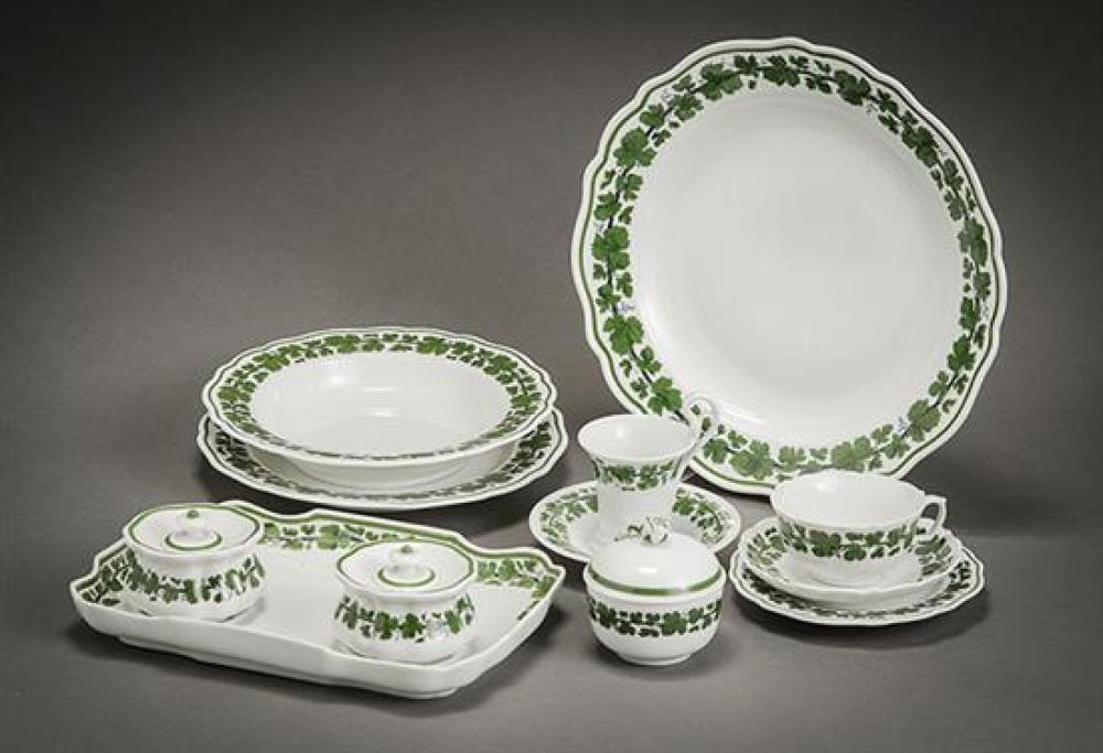 MEISSEN GREEN 'VINE LEAF' ASSEMBLED