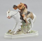 Meissen Group of "Hun on horse