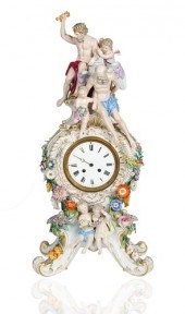 MEISSEN 'JUPITER' MANTLE CLOCK