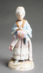 MEISSEN LACE FIGURINE OF LADY