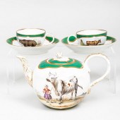 MEISSEN OUTSIDE DECORATED THRE