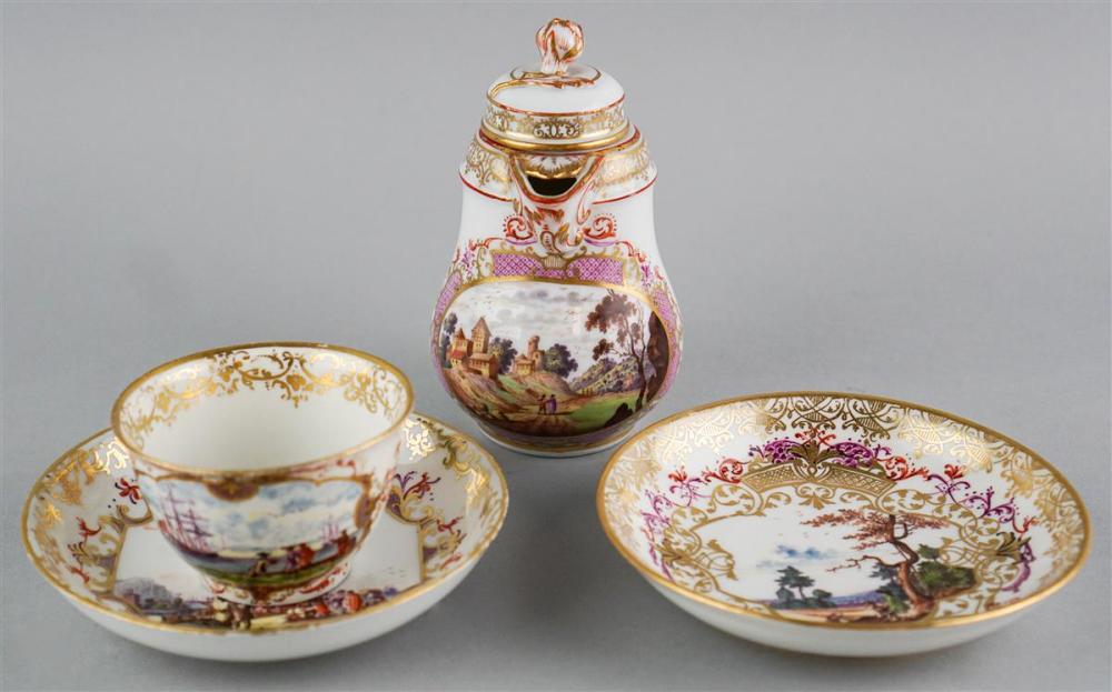 MEISSEN PICTORIAL MILK JUG AND