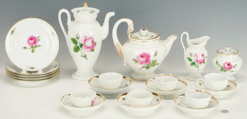 MEISSEN PINK ROSE PATTERN PORCELAIN