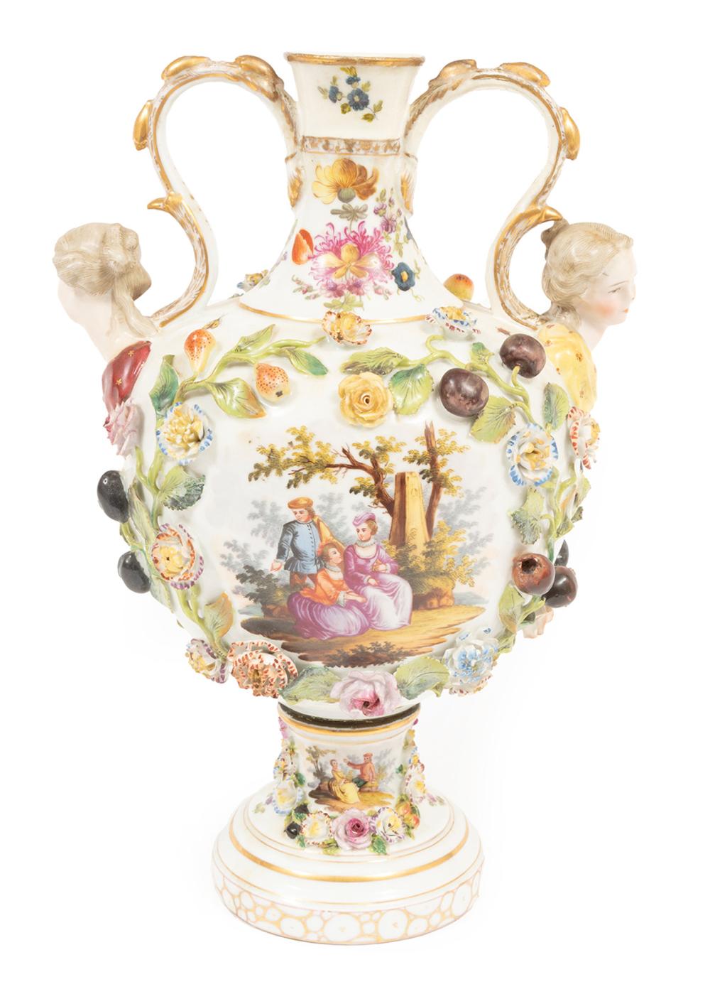 MEISSEN POLYCHROME AND GILT