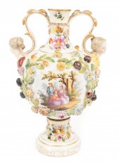 MEISSEN POLYCHROME AND GILT PO